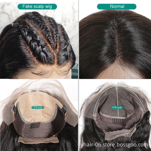 150% Density Scalp Wigs,New Design Pre Plucked Bleached Knots Natural Hairline 100% Human Hair Wigs